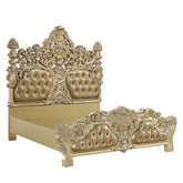 Seville Tan PU & Gold Finish Eastern King Bed Model BD00451EK By ACME Furniture